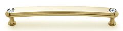 Alno Crystal 6" (152mm) Hole Centers, 6-3/4" (171.5mm) Overall Length Cabinet Hardware Pull / Handle, Satin Brass