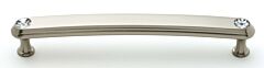 Alno Crystal 6" (152mm) Hole Centers, 6-3/4" (171.5mm) Overall Length Cabinet Hardware Pull / Handle, Satin Nickel