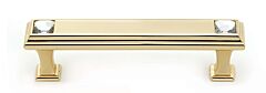 Alno Crystal 3-1/2" (89mm) Hole Centers, 4-1/4" (108mm) Overall Length Rectangle Cabinet Hardware Pull / Handle, Gold