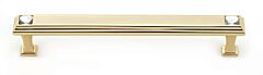 Alno Crystal 6" (152mm) Hole Centers, 6-3/4" (171.5mm) Overall Length Rectangle Cabinet Hardware Pull / Handle, Gold