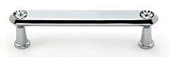 Alno Crystal 4" (102mm) Hole Centers, 4-5/8" (117.5mm) Overall Length Cabinet Hardware Pull / Handle, Polished Chrome