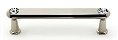 Alno Crystal 4" (102mm) Hole Centers, 4-5/8" (117.5mm) Overall Length Cabinet Hardware Pull / Handle, Polished Nickel