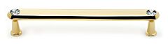 Alno Crystal 6" (152mm) Hole Centers, 6-5/8" (168.5mm) Overall Length Cabinet Hardware Pull / Handle, Gold
