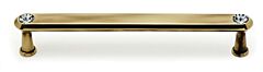 Alno Crystal 6" (152mm) Hole Centers, 6-5/8" (168.5mm) Overall Length Cabinet Hardware Pull / Handle, Polished Brass