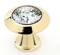 Alno Crystal 1-1/4" (32mm) Diameter with Small Crystal Cabinet Drawer Knob, Gold