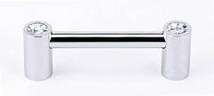 Alno Crystal Contemporary 3" (76mm) Hole Centers, 3-5/8" (92mm) Overall Length Cabinet Hardware Pull / Handle, Polished Chrome