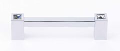 Alno Crystal Contemporary 4" (102mm) Hole Centers, 4-5/8" (117.5mm) Overall Length Luxury Cabinet Hardware Pull / Handle, Polished Chrome