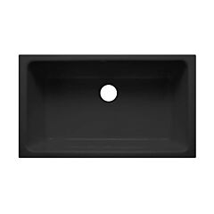 Ceco “Del Rey” Enameled Cast Iron 33" x 19-1/2" x 9" Under-mount, Black, Large Single Bowl Sink