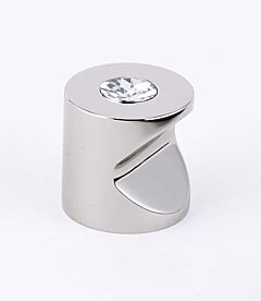 Alno Contemporary Crystal 1" (25.4mm) Width, 1" (25.4mm) Projection Cylindrical Whistle Cabinet Knob, Polished Nickel