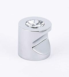 Alno Contemporary Crystal 3/4" (19mm) Width, 3/4" (19mm) Projection Cylindrical Whistle Cabinet Knob, Polished Chrome