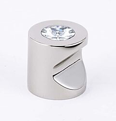 Alno Contemporary Crystal 3/4" (19mm) Width, 3/4" (19mm) Projection Cylindrical Whistle Cabinet Knob, Polished Nickel