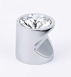Alno Contemporary Crystal 1" (25.4mm) Width, 1-1/8" (29mm) Projection Cylindrical Whistle Cabinet Knob, Polished Chrome