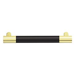 Colonial Bronze 1448 Series 6" (152mm) Hole Centers, 6-3/4" (171.5mm) Length, Polished Brass and Satin Black Surface Mount Cabinet Drawer Handle/ Pull