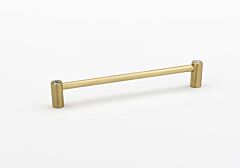 Alno Crystal 8" (203mm) Hole Centers, 8-5/8" (219mm) Overall Length Appliance Cabinet Hardware Pull / Handle, Satin Brass