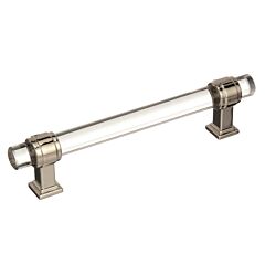 Glacio 5-1/16 in (128 mm) Center-to-Center Clear/Polished Nickel Cabinet Pull