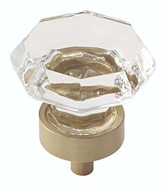 Traditional Classics 1-5/16 in (33 mm) Diameter Clear/Golden Champagne Cabinet Knob