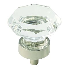 Traditional Classics 1-5/16 in (33 mm) Diameter Clear/Polished Nickel Cabinet Knob