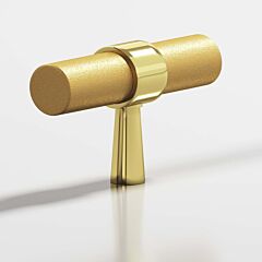 Colonial Bronze 1301 Series  2" (51mm) Length, Kitchen Cabinet Drawer Knob in Polished Brass and Frost Brass
