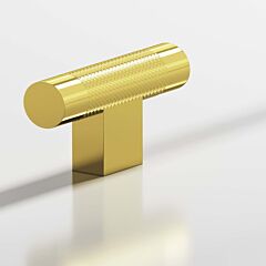 Colonial Bronze 571 Series 2" (51mm) Length, Diamond Knurl Kitchen Cabinet Drawer Knob in French Gold