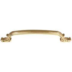 Alno Ornate 12" (305mm) Hole Centers, 14-3/4" (374.5mm) Overall Length Arched Appliance Pull, Unlacquered Brass