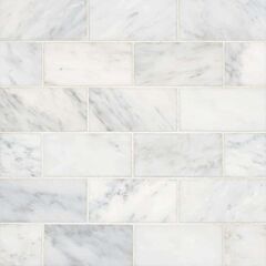 Ferrara 3" x 6" Honed Marble Tile in Bianco
