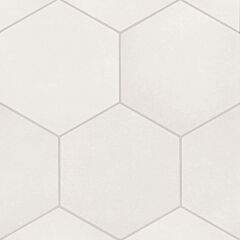 Makoto 10" x 11.5" Hexagon Matte Porcelain Tile in Shoji White