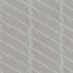 2.5" x 10" Right Chevron Glossy Ceramic Wall Tile in Grigio
