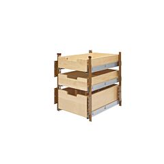 Rev-A-Shelf 3 Drawer Pilaster Pullout Adjustable System with Soft Close, for 18" Door/Drawer Cabinet 4PIL-18SC-3