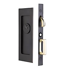 Emtek 7-1/4 Inch Height Modern Rectangular Privacy Pocket Door Mortise, Flat Black