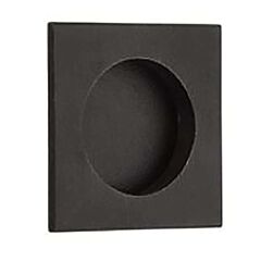 Emtek Square Flush Pull W/Round Bore 2-1/2" (64mm) Overall Length Medium Bronze Cabinet Pull/Handle