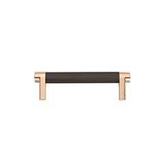 Emtek Select Oil Rubbed Bronze Knurled Bar 4 Inch Center to Center with Rectangular Stem in Satin Copper Overall Length 4-3/4” Inch Cabinet Pull/Handle
