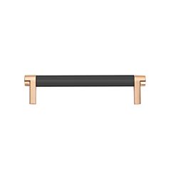 Emtek Select Flat Black Smooth Bar 5" (127mm) Center to Center with Rectangular Stem in Satin Copper Overall Length 5-3/4” Inch Cabinet Pull/Handle