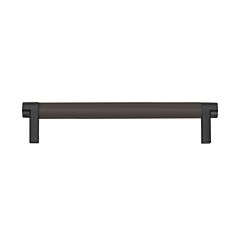 Emtek Select Oil Rubbed Bronze Smooth Bar 6" (152mm) Center to Center with Rectangular Stem in Flat Black Overall Length 6-3/4” Inch Cabinet Pull/Handle