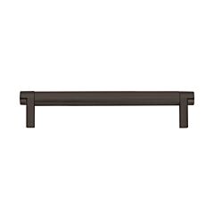 Emtek Select Oil Rubbed Bronze Knurled Bar 6 Inch Center to Center with Rectangular Stem in Oil Rubbed Bronze Overall Length 6-3/4” Inch Cabinet Pull/Handle