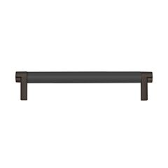 Emtek Select Flat Black Smooth Bar 6" (152mm) Center to Center with Rectangular Stem in Oil Rubbed Bronze Overall Length 6-3/4” Inch Cabinet Pull/Handle