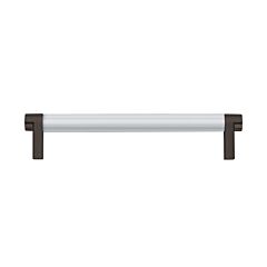 Emtek Select Polished Chrome Smooth Bar 6" (152mm) Center to Center with Rectangular Stem in Oil Rubbed Bronze Overall Length 6-3/4” Inch Cabinet Pull/Handle
