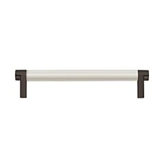 Emtek Select Polished Nickel Smooth Bar 6" (152mm) Center to Center with Rectangular Stem in Oil Rubbed Bronze Overall Length 6-3/4” Inch Cabinet Pull/Handle