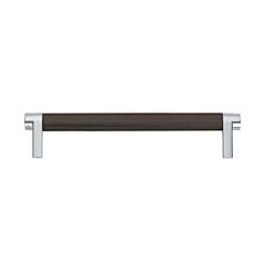 Emtek Select Oil Rubbed Bronze Knurled Bar 6 Inch Center to Center with Rectangular Stem in Polished Chrome Overall Length 6-3/4” Inch Cabinet Pull/Handle
