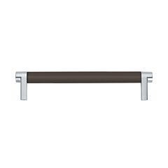 Emtek Select Oil Rubbed Bronze Smooth Bar 6" (152mm) Center to Center with Rectangular Stem in Polished Chrome Overall Length 6-3/4” Inch Cabinet Pull/Handle