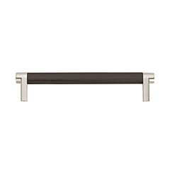 Emtek Select Oil Rubbed Bronze Knurled Bar 6 Inch Center to Center with Rectangular Stem in Polished Nickel Overall Length 6-3/4” Inch Cabinet Pull/Handle
