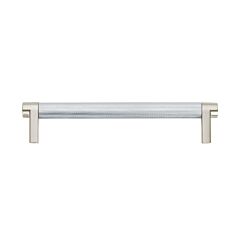 Emtek Select Polished Chrome Knurled Bar 6 Inch Center to Center with Rectangular Stem in Polished Nickel Overall Length 6-3/4” Inch Cabinet Pull/Handle