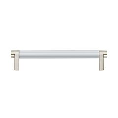 Emtek Select Polished Chrome Smooth Bar 6" (152mm) Center to Center with Rectangular Stem in Polished Nickel Overall Length 6-3/4” Inch Cabinet Pull/Handle