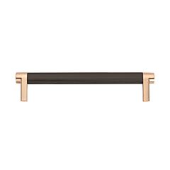Emtek Select Oil Rubbed Bronze Knurled Bar 6 Inch Center to Center with Rectangular Stem in Satin Copper Overall Length 6-3/4” Inch Cabinet Pull/Handle