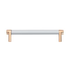 Emtek Select Polished Chrome Smooth Bar 6" (152mm) Center to Center with Rectangular Stem in Satin Copper Overall Length 6-3/4” Inch Cabinet Pull/Handle