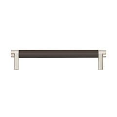 Emtek Select Oil Rubbed Bronze Smooth Bar 6" (152mm) Center to Center with Rectangular Stem in Satin Nickel Overall Length 6-3/4” Inch Cabinet Pull/Handle