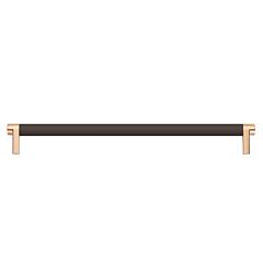 Emtek Select Oil Rubbed Bronze Smooth Bar 10" (254mm) Center to Center with Rectangular Stem in Satin Copper Overall Length 10-3/4" Inch Cabinet Pull/Handle