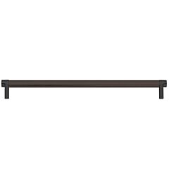 Emtek Select Back to Back 24" (610mm) Center to Center, Appliance Pull with Rectangular Stem in Flat Black and Knurled Bar in Oil Rubbed Bronze Finish
