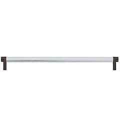 Emtek Select 12" (305mm) Center to Center, Appliance Pull with Rectangular Stem in Oil Rubbed Bronze and Knurled Bar in Polished Chrome Finish