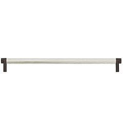 Emtek Select Concealed Surface 18" (457mm) Center to Center, Appliance Pull with Rectangular Stem in Oil Rubbed Bronze and Knurled Bar in Polished Nickel Finish