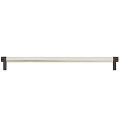 Emtek Select Concealed Surface 12" (305mm) Center to Center, Appliance Pull with Rectangular Stem in Oil Rubbed Bronze and Knurled Bar in Satin Nickel Finish